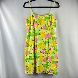 Lilly Pulitzer Vintage Fruit Print Yellow Green Mini Dress Size 8